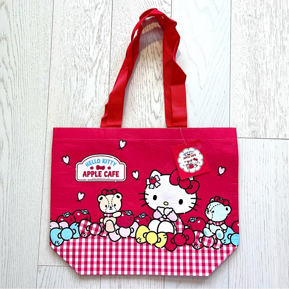 Sanrio Hello Kitty Apple Cafe Seoul Seoul Korea Rare Reusable Tarpaulin Tote Bag